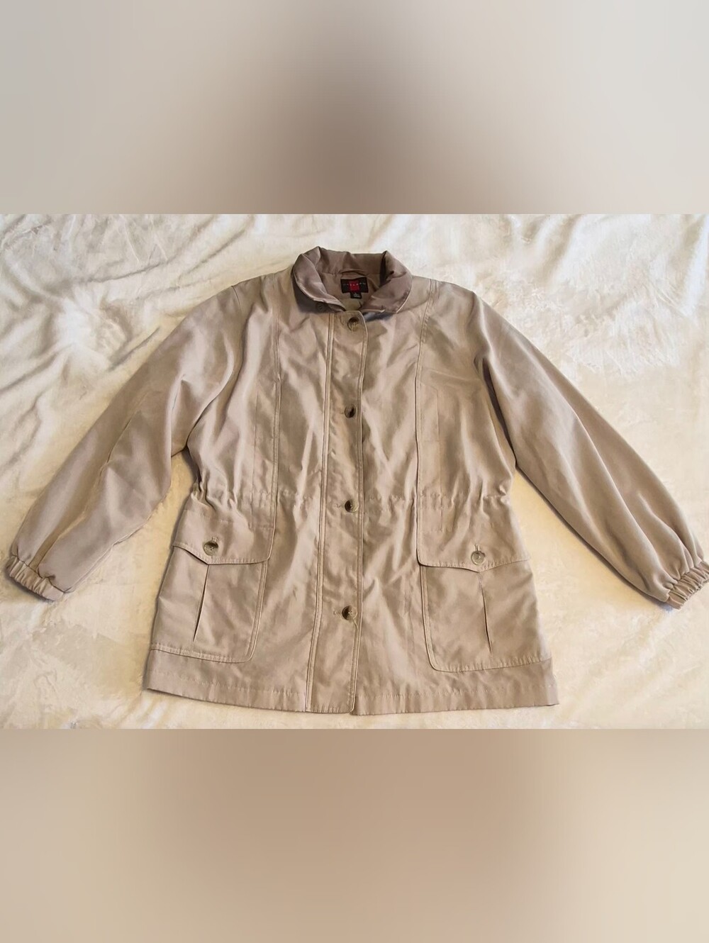 Tan Women's Lightweight Button-Front Coat